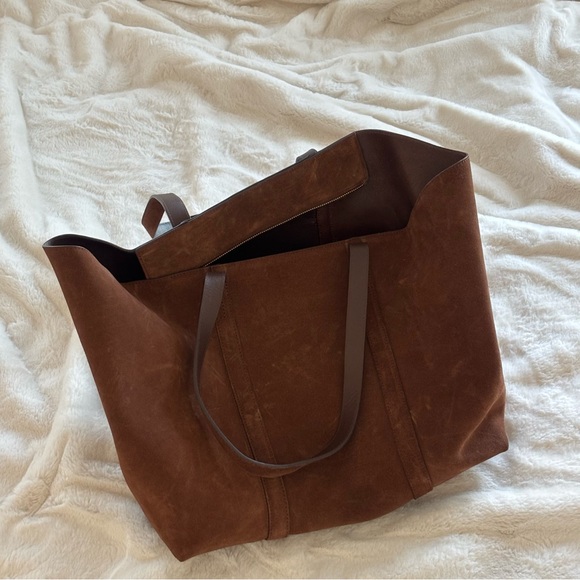 Brand New Sezane Gabin Bag in Chocolate Suede - Picture 5 of 8
